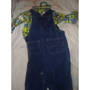 Heidi Klum Truly Scrumptious overalls and long sleeve shirt size 6 month